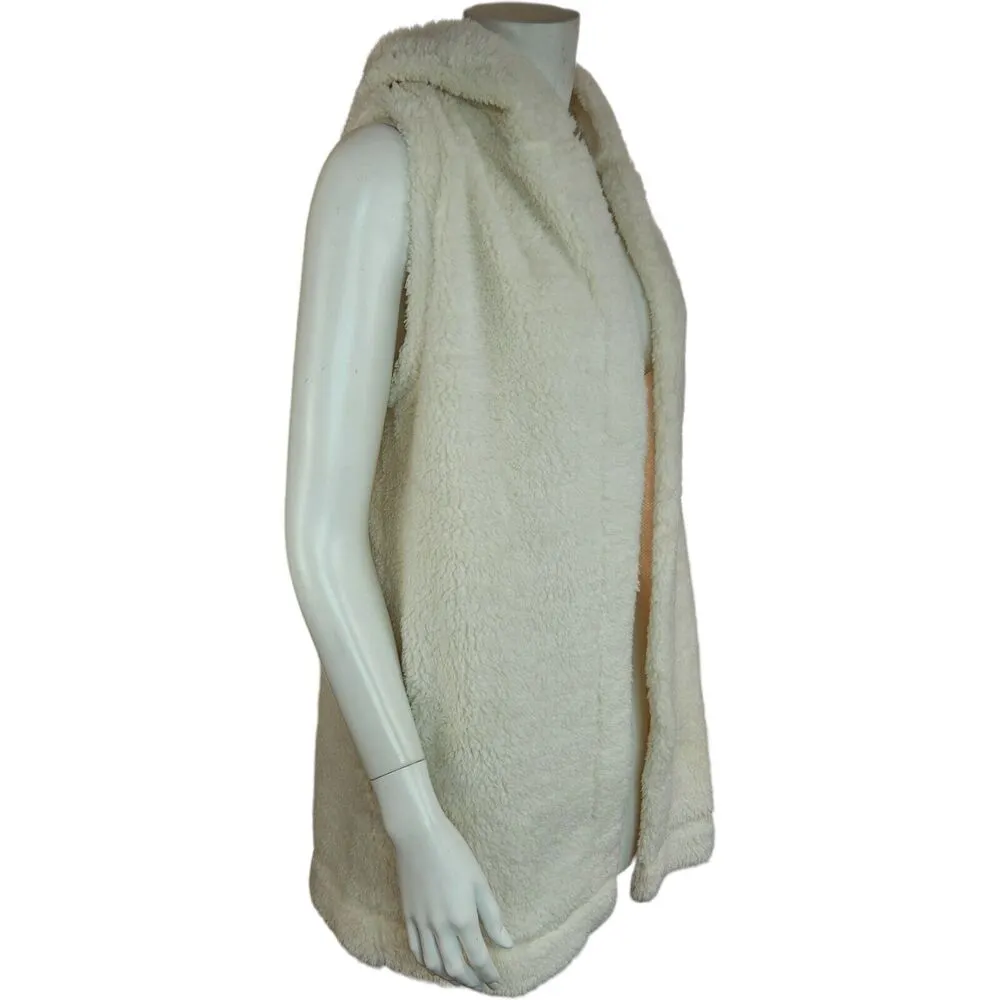 Koolaburra by UGG Cozy Sherpa Hooded Vest Birch Cream Size Small Sleeveless NWOT - Image 3