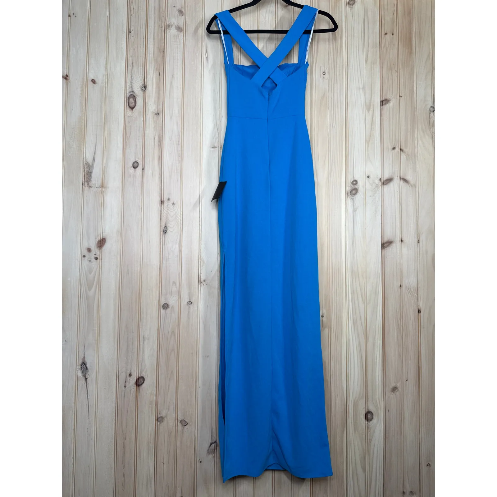NWT Lulus Glamorous Dedication Blue Sleeveless Column Maxi Dress Wedding Sz XXS - Image 3