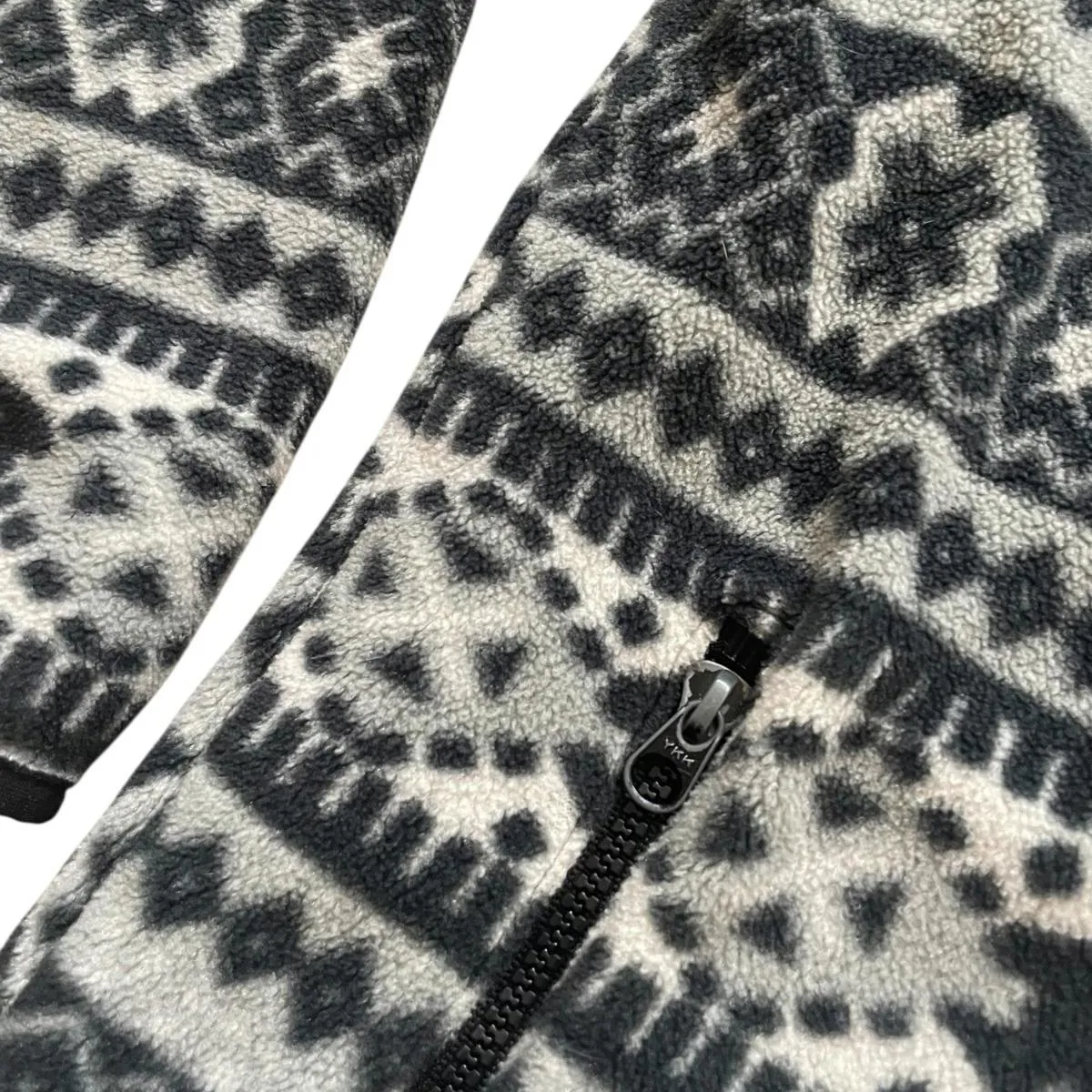 Vintage L.L. Bean Fleece Sweater Full Zip Aztec Navajo Women’s Size APPROX Large Black - Image 4