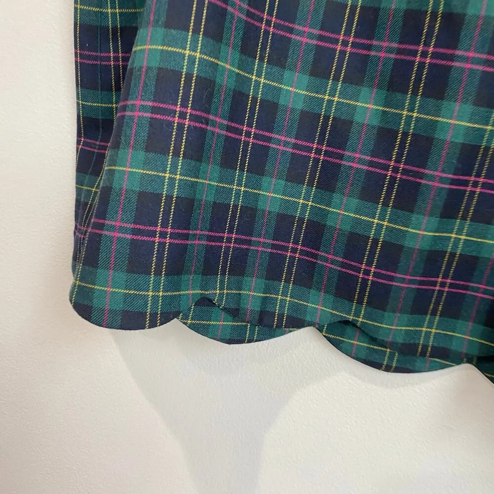 Talbots Plaid Wool Blend Academia School Preppy Scallop Hem Skirt Size 8 - Image 8