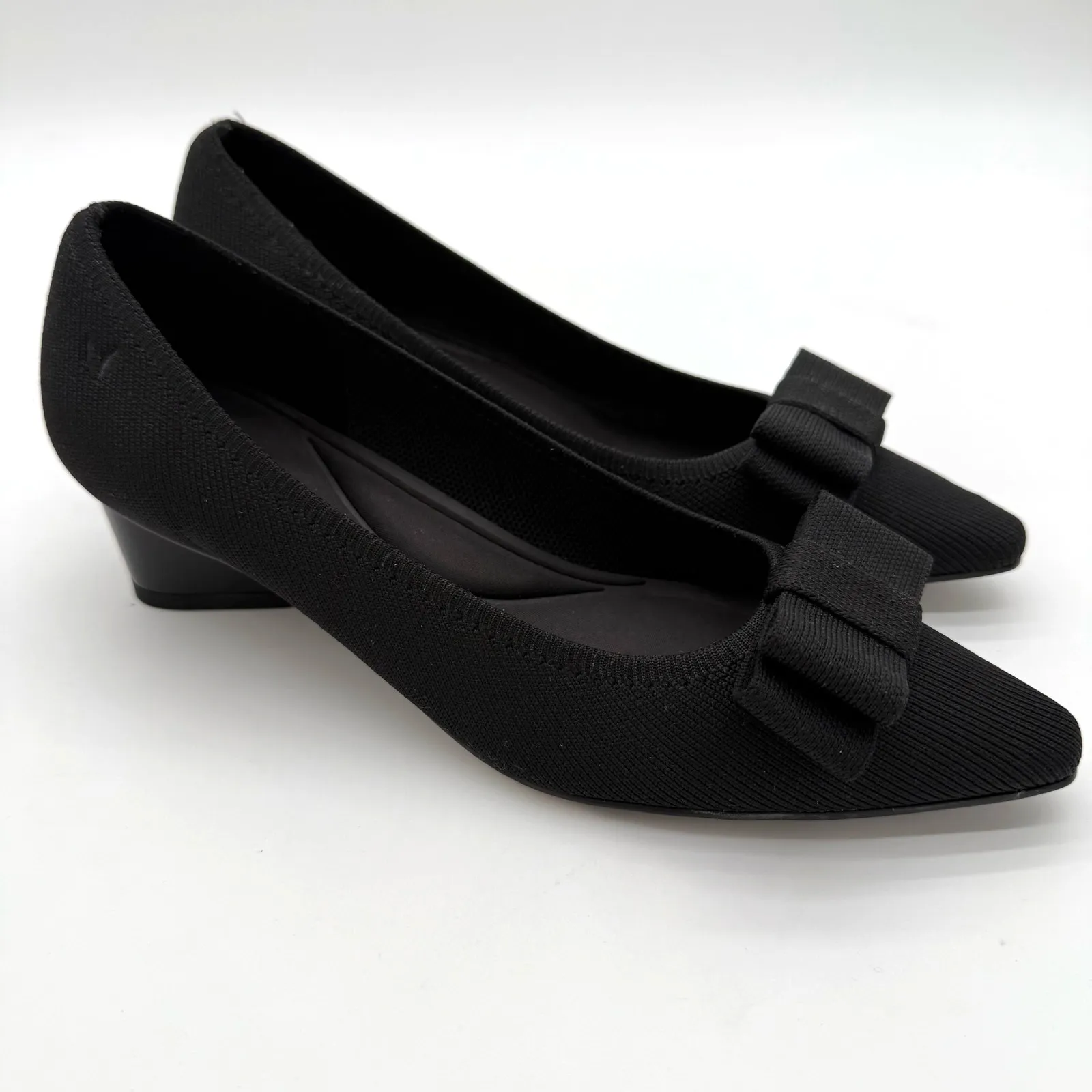 Vivaia Titli Bow OldMoney Knit TimelessComfort Elegant Minimalist Ebony Heel 7.5 Black - Image 2