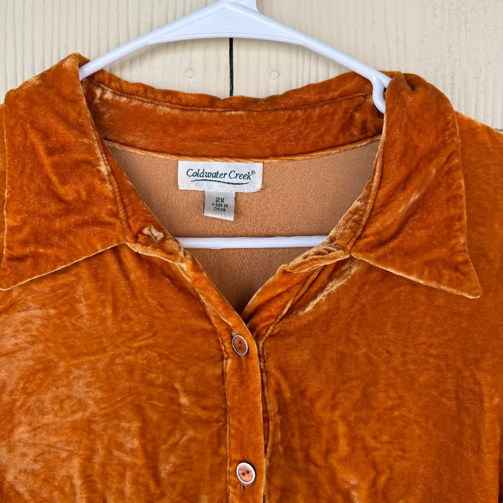 Vintage Coldwater Creek Crushed Velvet Blouse - Image 3