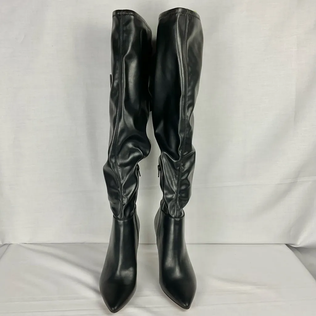 Gianni Bini Delilah Black Boots Sz 6 Bow Back Stretch Over-the-Knee New - Image 2