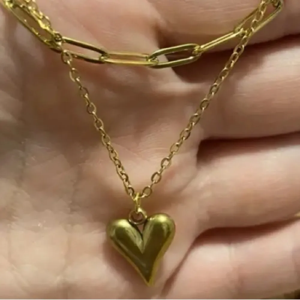 18k Gold Polished Double Layered Necklace - Image 8