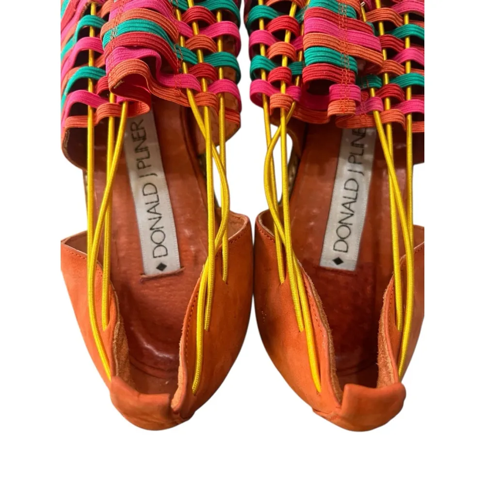 Donald Pliner Colorful Slip On Shoes Size 8 Casual Women's Flats Summer Pink - Image 4