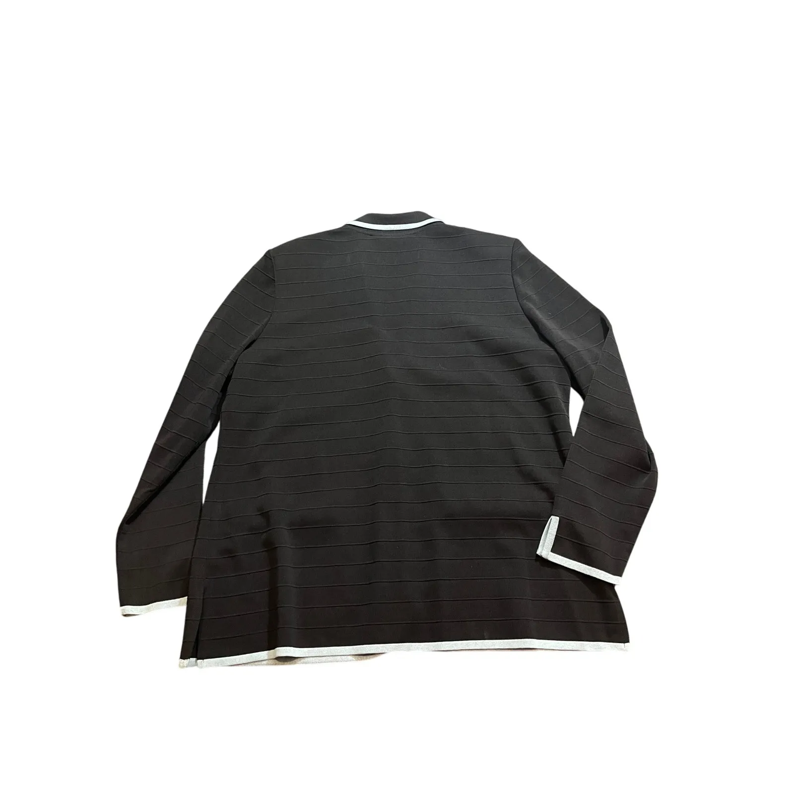 Exclusively Misook Knit Blazer XL Black Blue Button Up‎ Jacket Womens Formal - Image 4