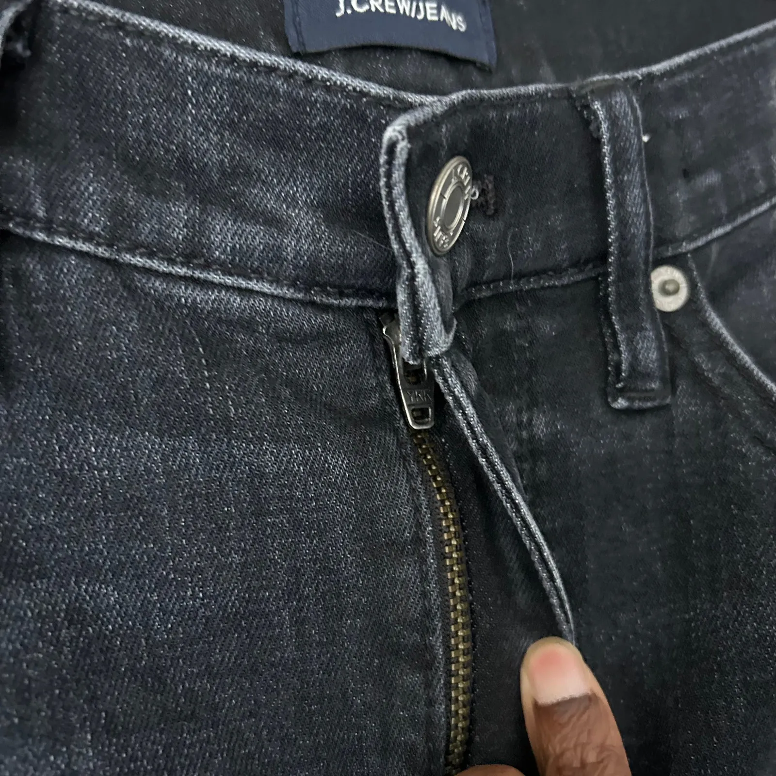 J Crew Black Billie Demi Star Knee Boot Crop Jeans Size 27 - Image 9