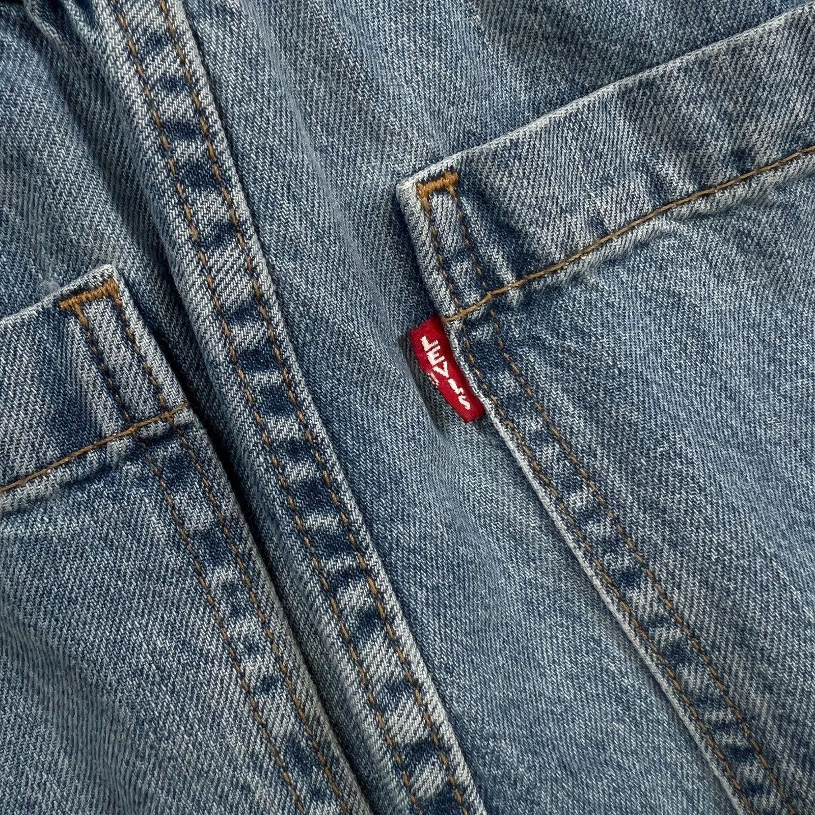 Levi's Short Sleeve Heritage Jumpsuit boilersuit  xs cropped leg light wash - Image 8