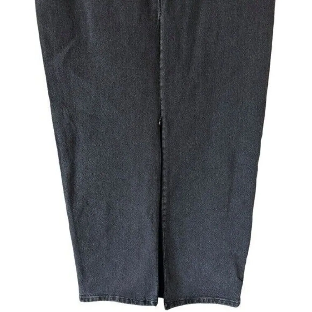 ANTHROPOLOGIE Good American Tube Denim Maxi Skirt Carbon Size 8 NEW - Image 10