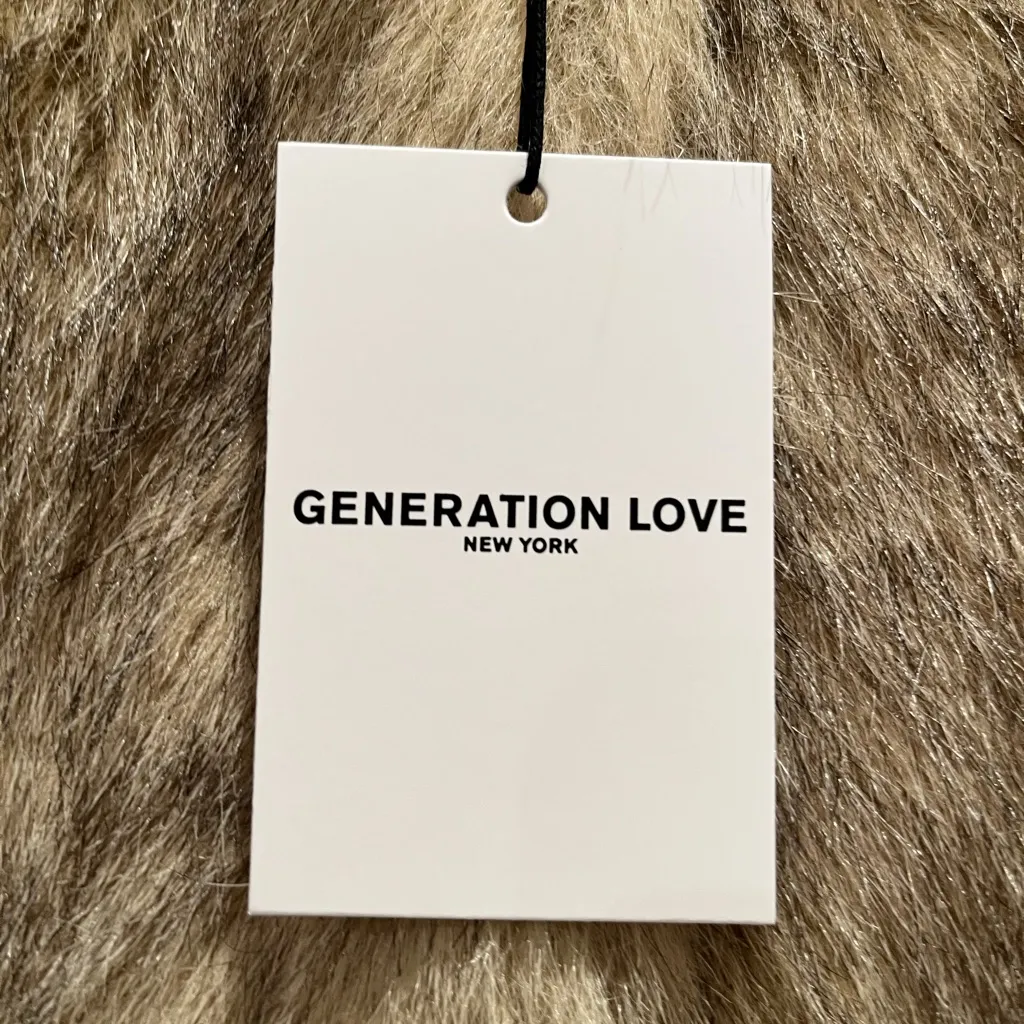 NWT GENERATION LOVE Lucas Faux Fur Jacket Brown & Black M - Image 11