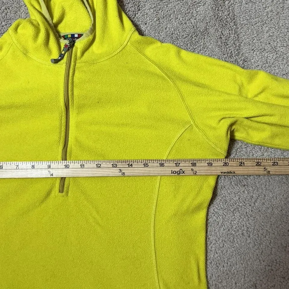 Sherpa Women's Yellow Fleece Hooded Pullover Zip Up Adventure Gear M Baselayer Size M - Image 3