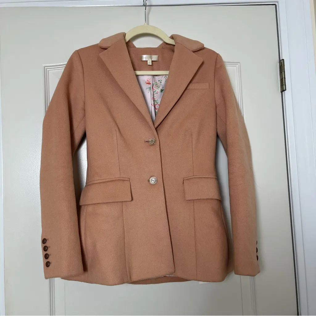 Loveshackfancy Lula Wool-Blend Blazer in Pink‎ Size 2 - Image 3