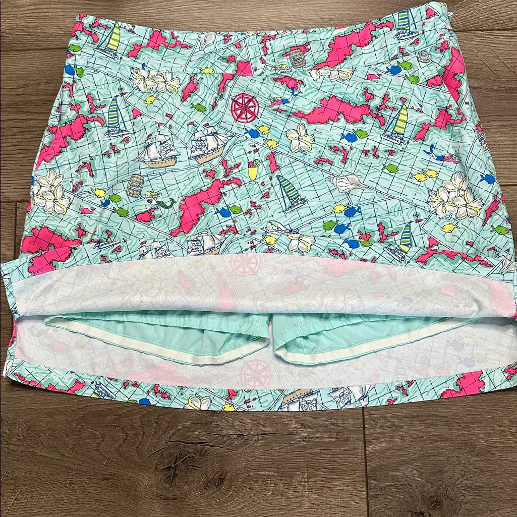 Vineyard Vines Golf Skort British Virgin Islands Multicolor Performance Skirt 14 - Image 4