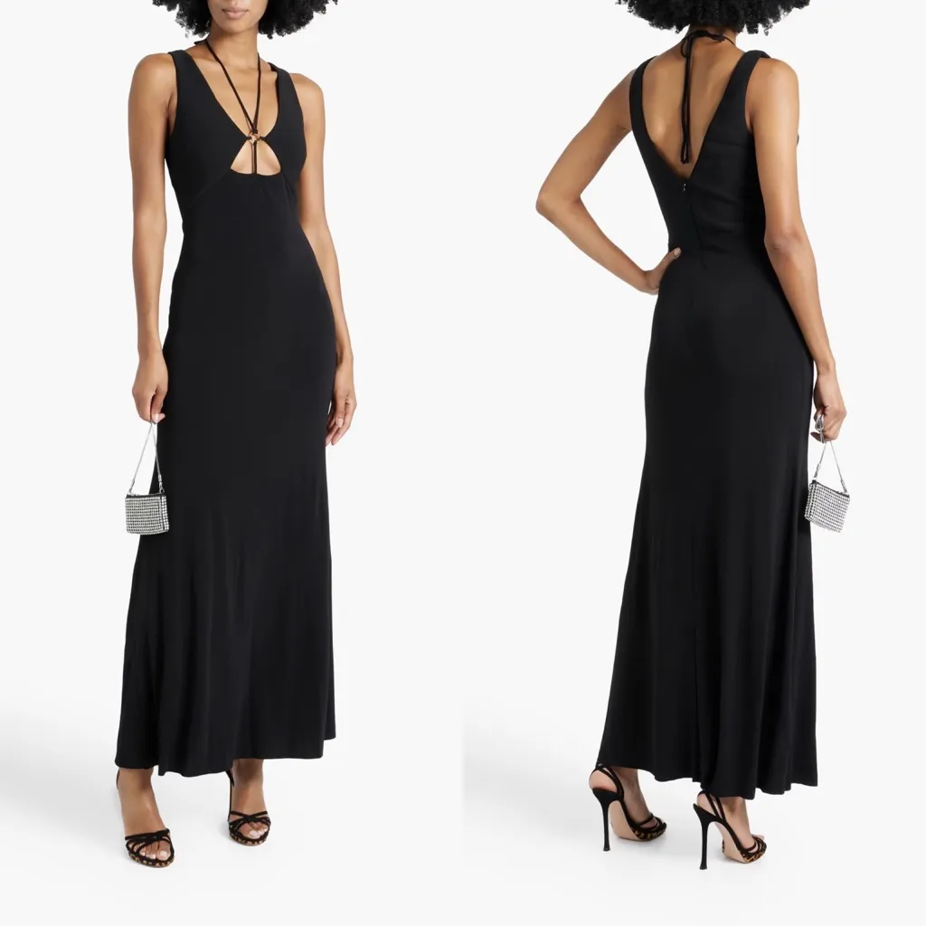 NEW NWT Bec + Bridge Adele Ring Embellished Cutout Maxi Dress Black - Image 2