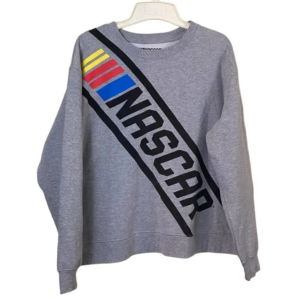 Nascar Graphic Logo Sweatshirt Size XXL Gray - Image 3