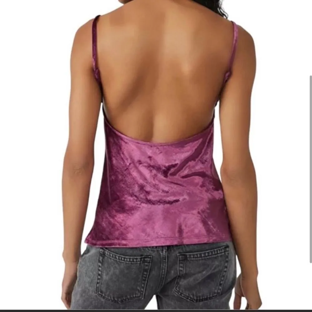 New Free People All Night Velvet Tunic Size Large Women’s Fig Jam - Image 2