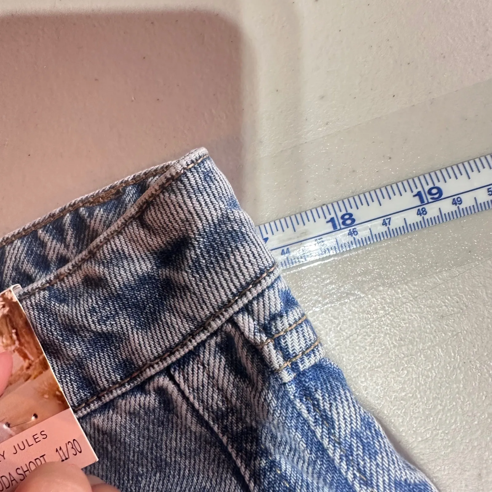 NWT Sincerely Jules‎ Barrel Bermuda Denim Shorts Size 11/30 Blue Wash Cotton - Image 9