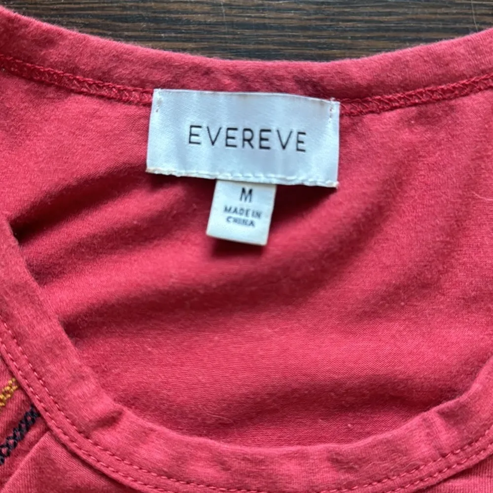 Evereve Embroidered Stripes Tank Top Red Medium - Image 3