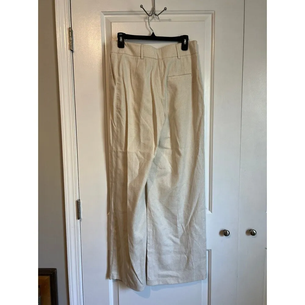 Stradivarius  wide leg linen pants size 4 - Image 4