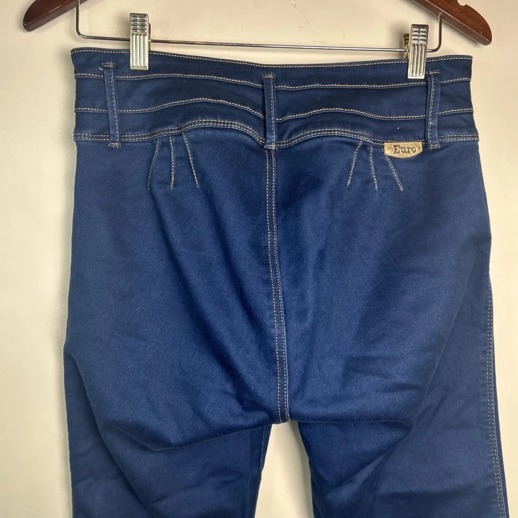 Push Up Stretch flared Leg Womens Jeans Colombian Reduce Abdomen Butt Lifting Blue Size 30 - Image 10