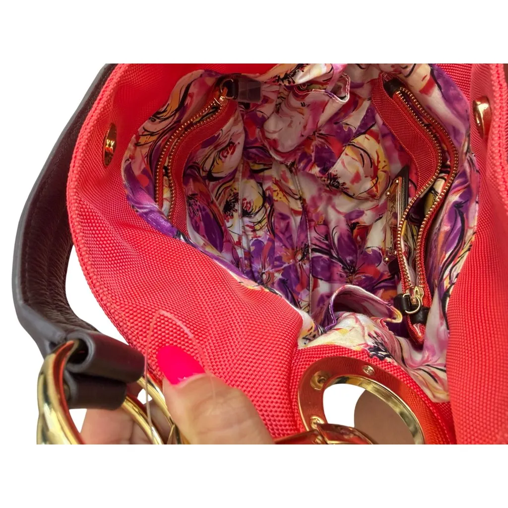 JPK Jean Pierre Klifa 75 Nylon Coral Bucket Shoulder Bag Red - Image 4