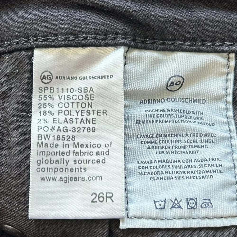 AG Adriano Goldschmied The Stilt Cigarette Leg Legging Ankle in Super Black NWT - Image 9