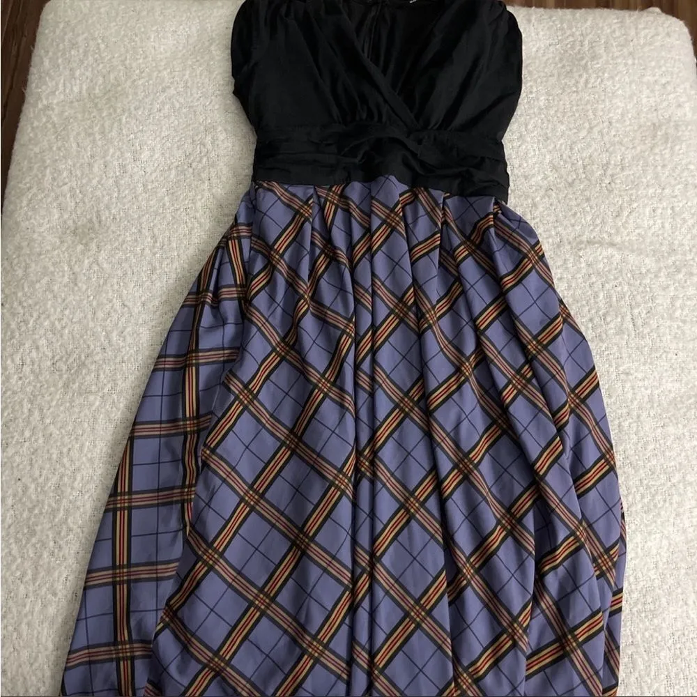 Eshakti Chelsea style plaid purple black dress xl - Image 10