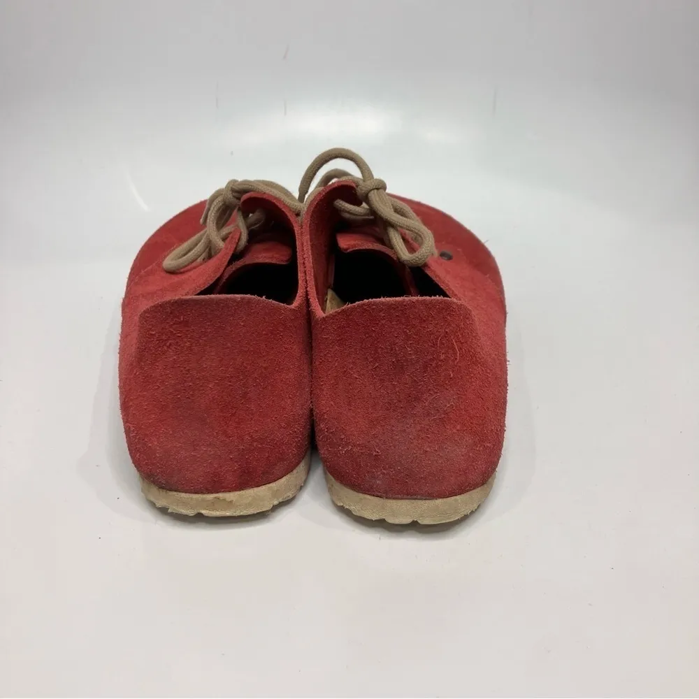 Birkenstock Main lace up Derby‎ shoes red suede unisex sizing - Image 5