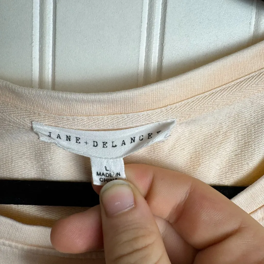 Jane & Delancey Peach Elbow Sleeve Top Button Detail R9 - Image 2