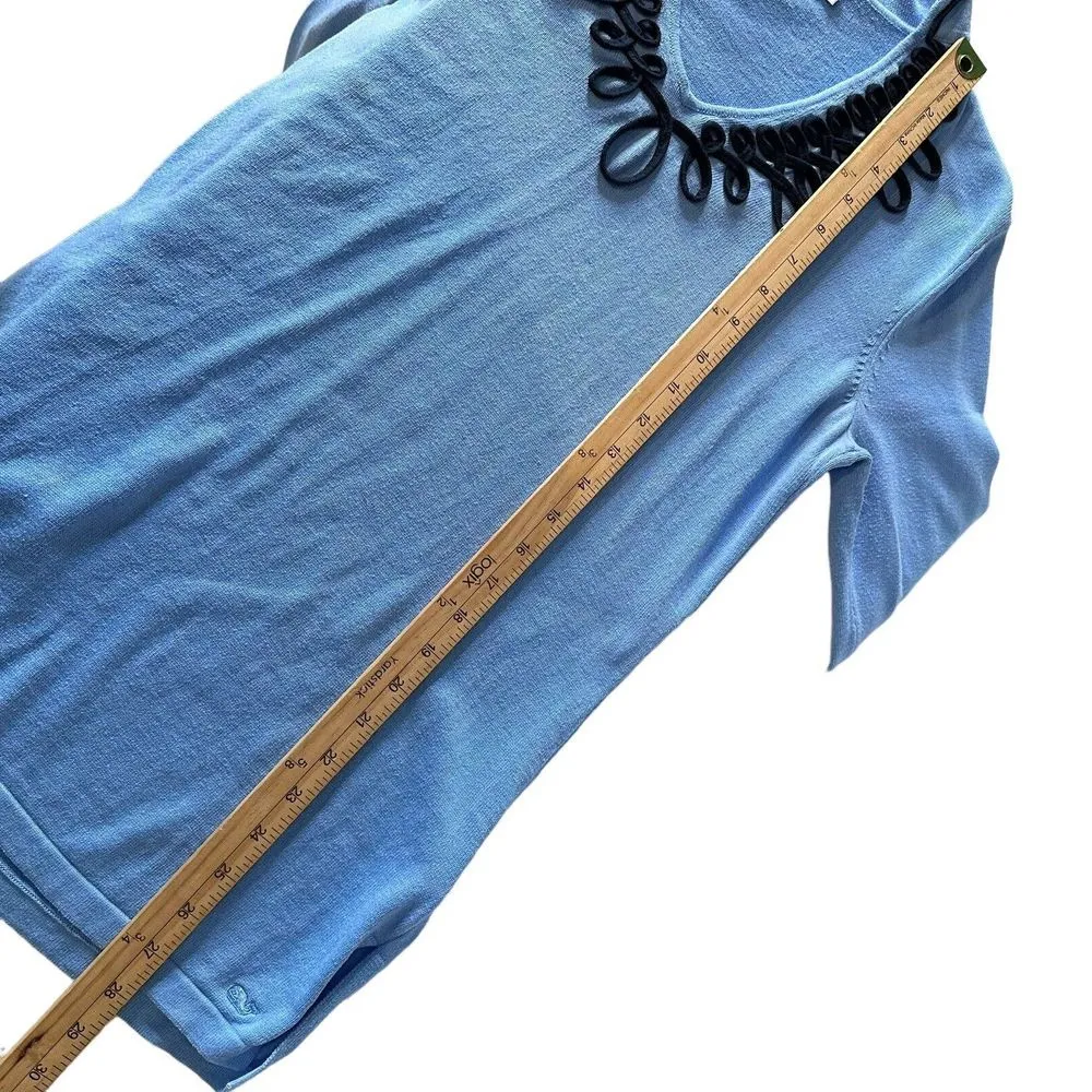 Vineyard Vines Sweater knit Top Blue Women Size M Embroidered Scroll‎  Preppy - Image 11