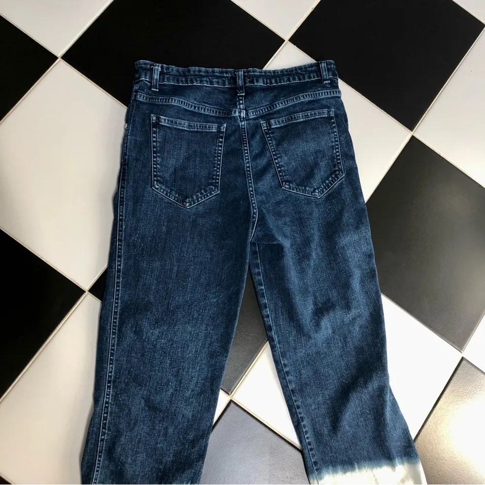 Bleached Jeans Indigo Blue & White Denim Gradient Ombré Tie Dye size 30 - Image 10