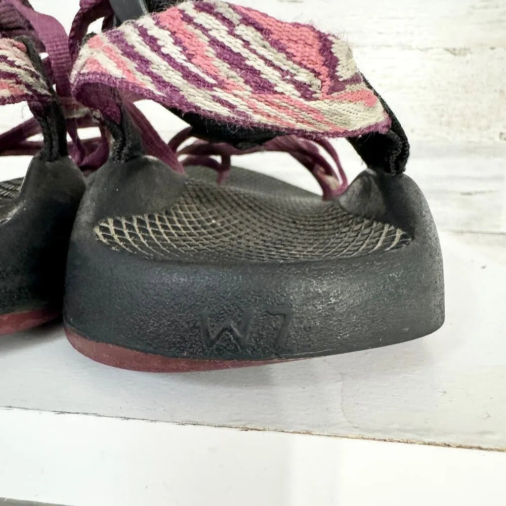 Chaco Classic Women Hiking Sandals Narrow Straps Pink Purple Size 7 - Image 5