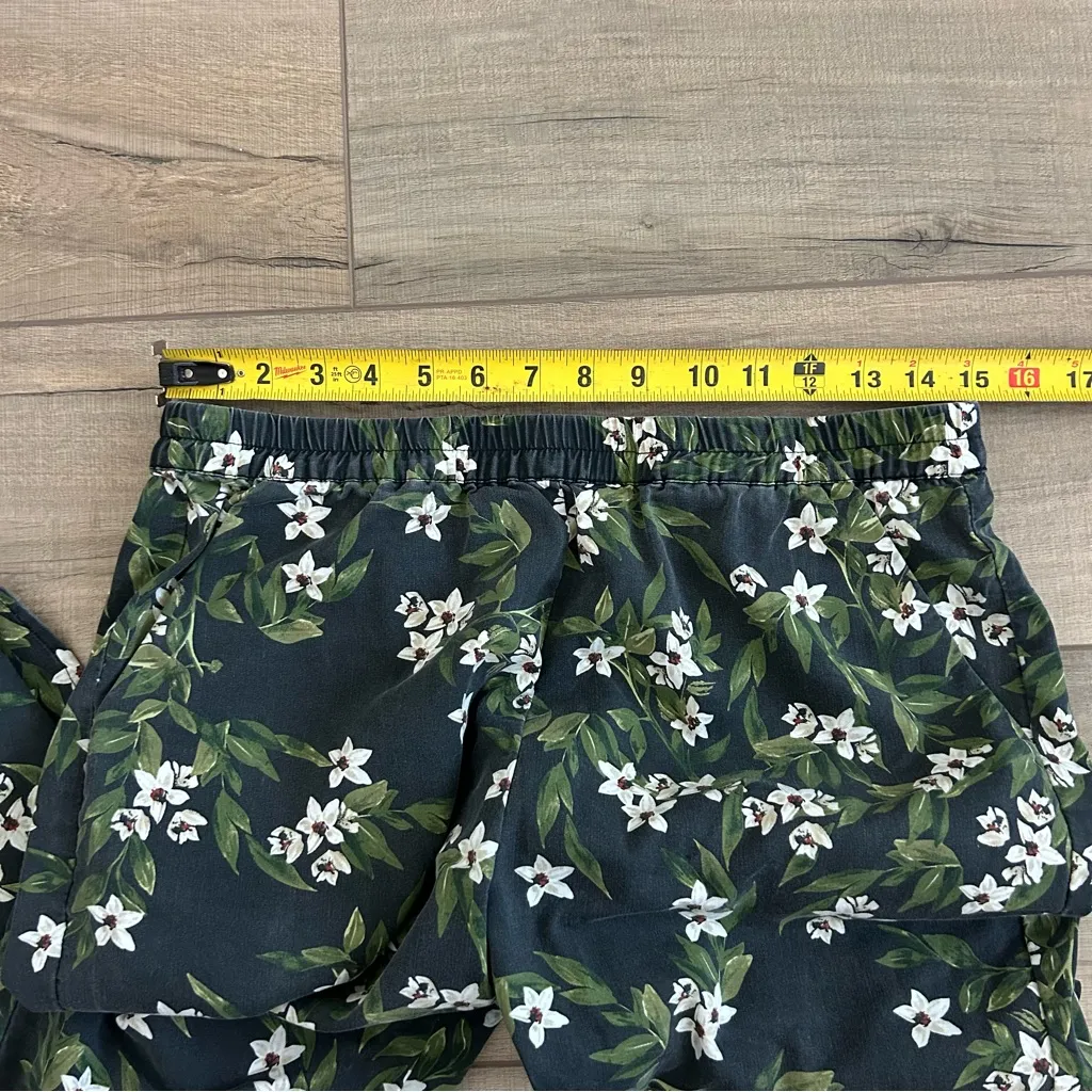 Marine Layer Allison Tropical Floral Dark Pull-On Pants Green M - Image 8