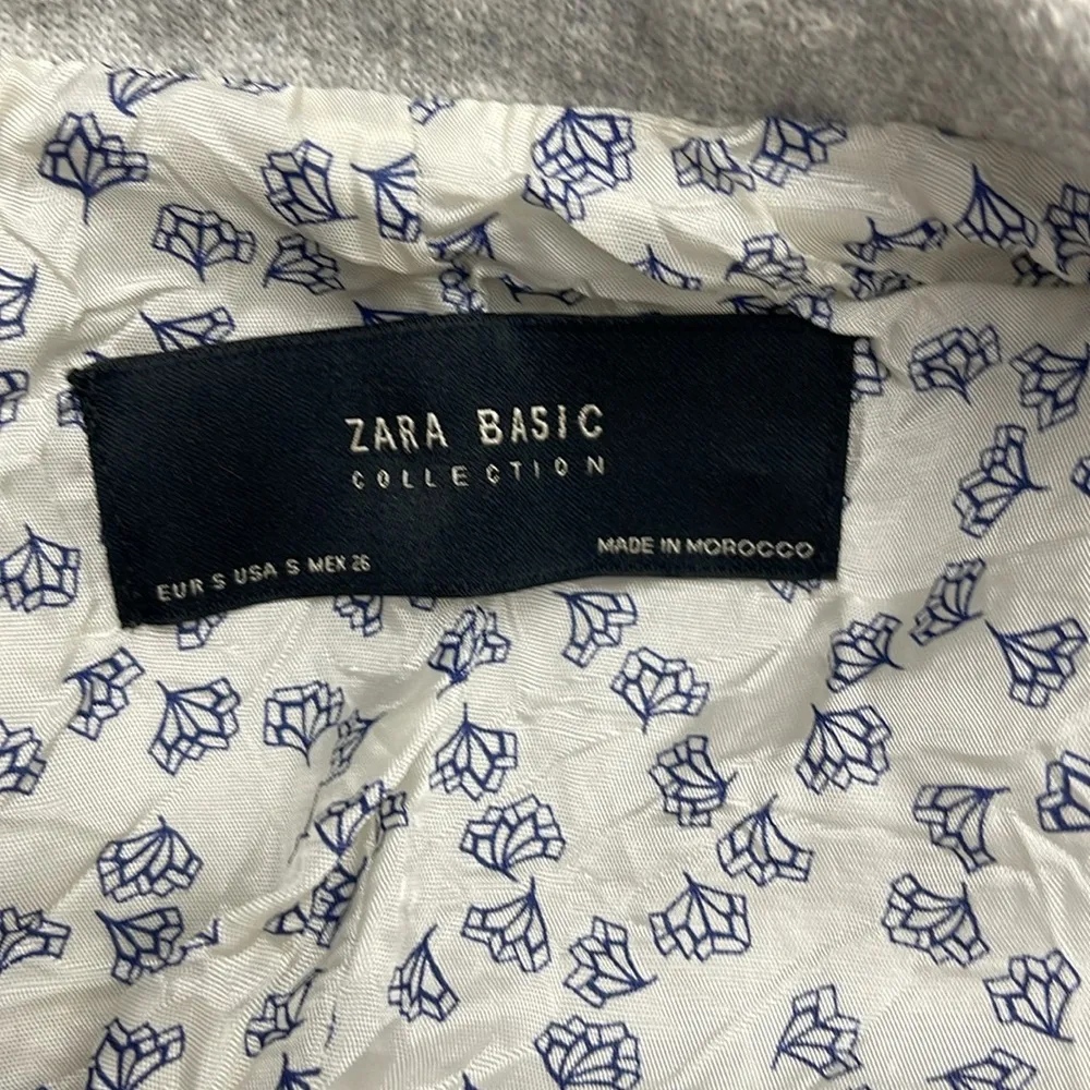 Zara Collection light grey blazer with navy elbowpatches size S - Image 4
