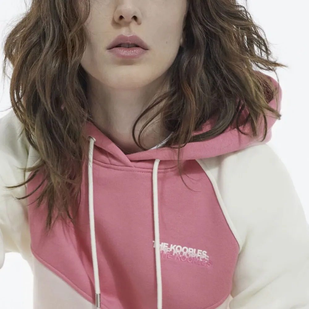 The Kooples Colorblock Pink and Ecru Sweatshirt Hoodie NWT 2 M - Image 3