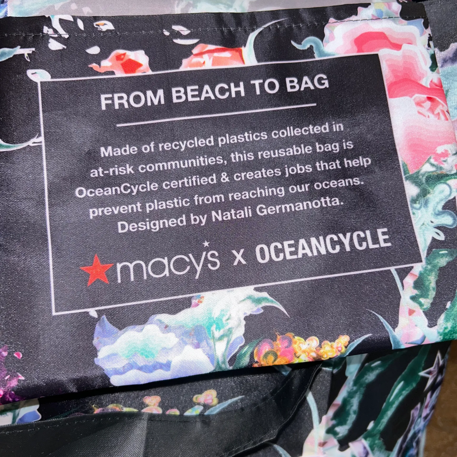 New, Macy’s x Oceancycle Beach to Bag Floral Tote Bag - Image 3