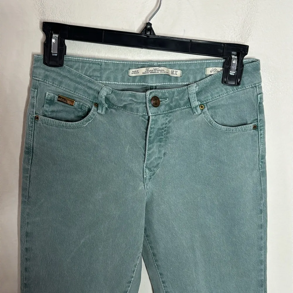 Zara Premium Collection slim Fit Denim teal Skinny Low Rise Jeans Size 2 - Image 3