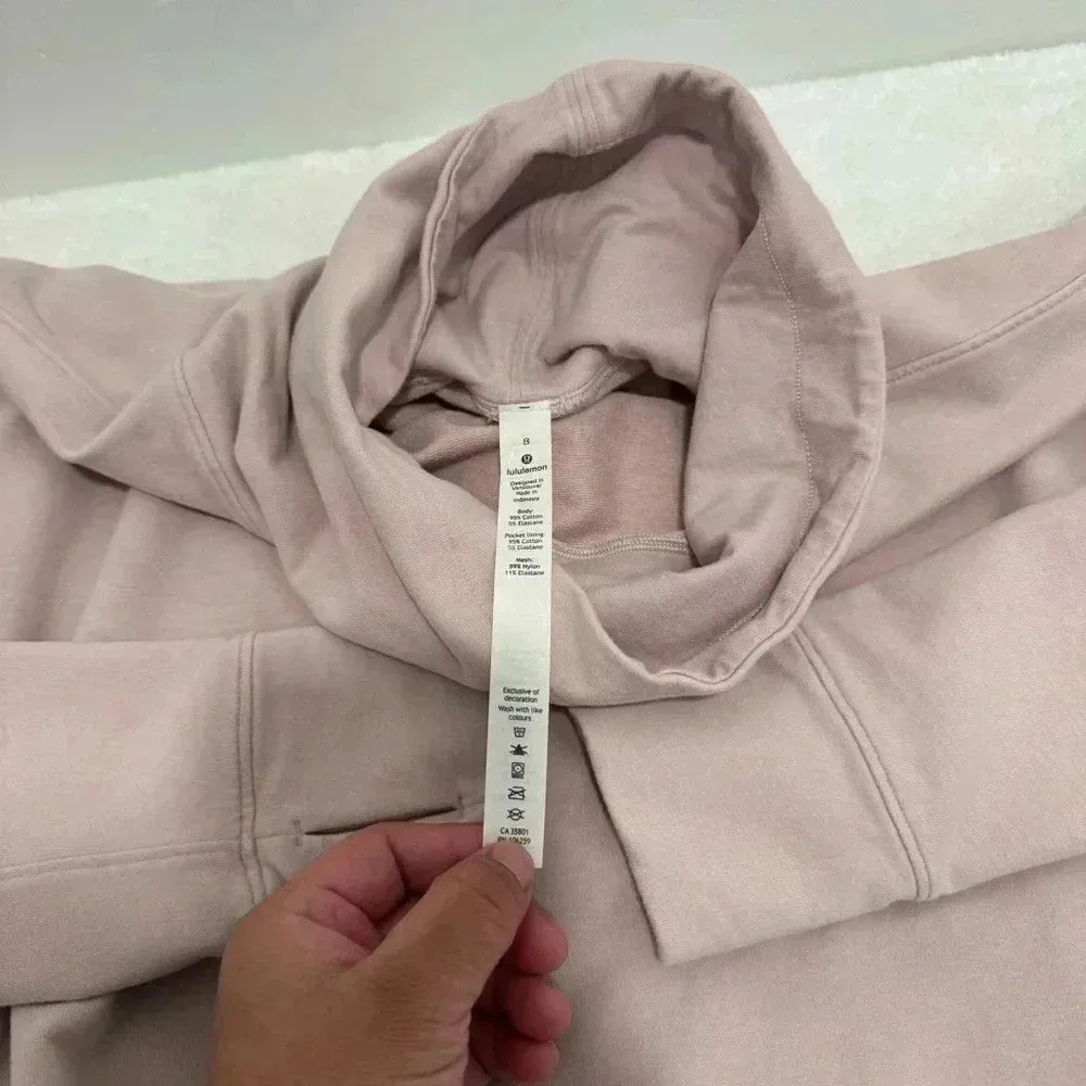 Lululemon Go Forward Blush Pink Pullover‎ Turtleneck Sweatshirt Size 8 - Image 8
