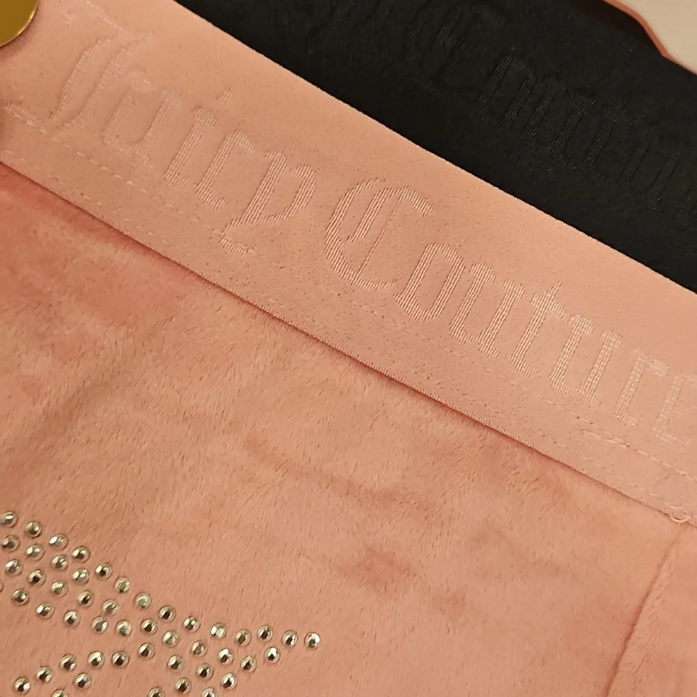 💕JUICY COUTURE💕 2 Pack Velour PJ Shorts Set 90s Pink & Black Bedazzled XL NWT - Image 4