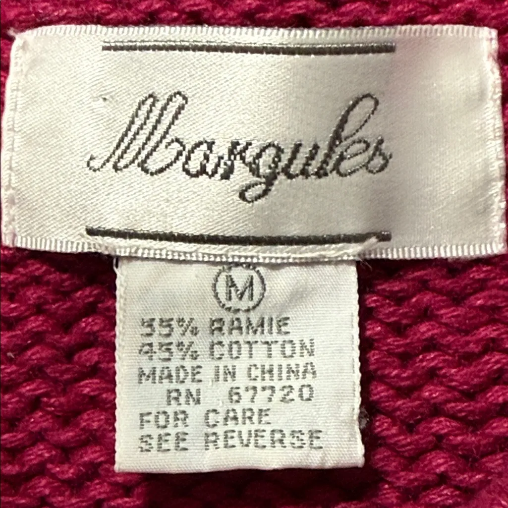 Vintage Margules women’s medium knit sweater shoulder pads tribal Aztec design Blue - Image 6