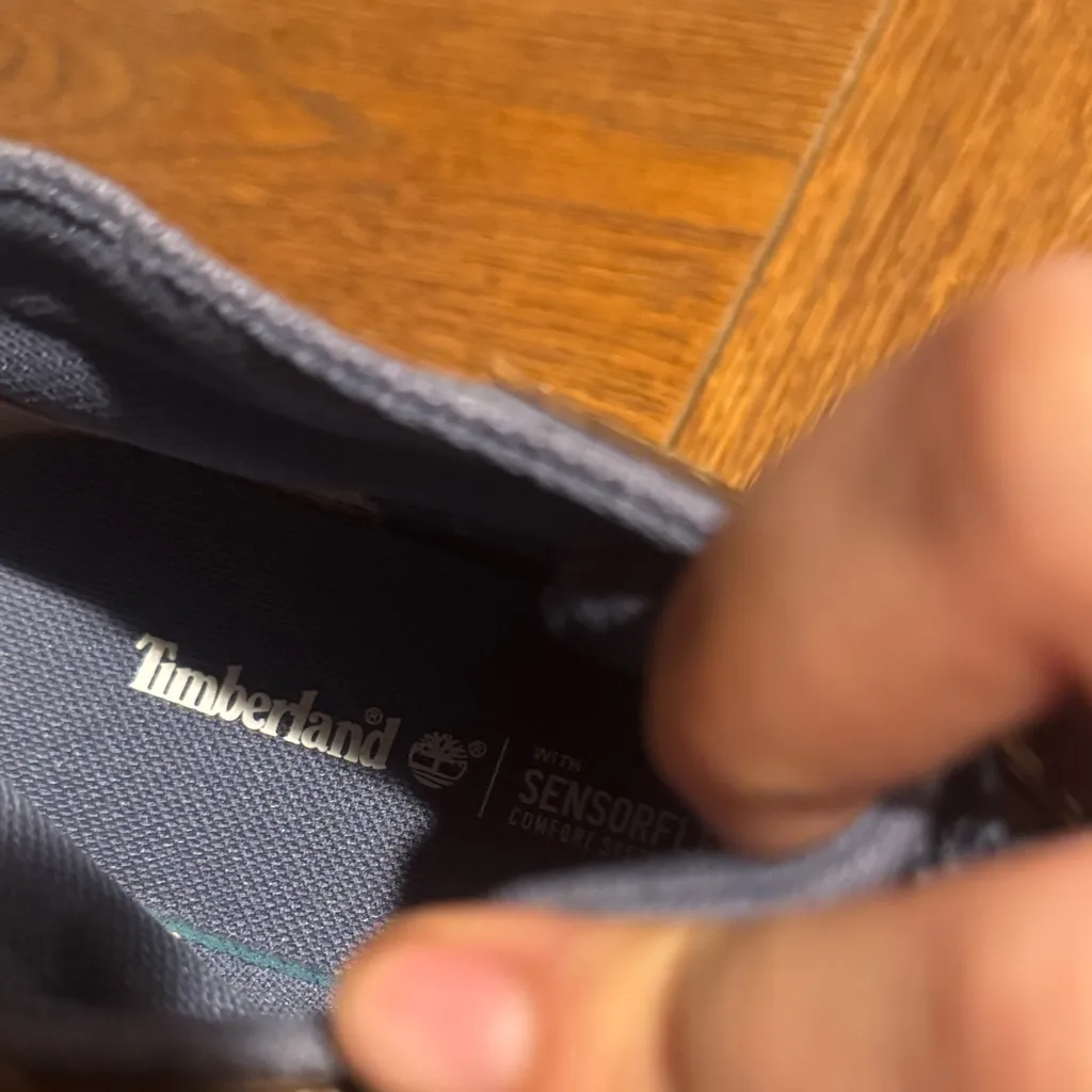 Timberland Navy and Brown Canvas Shoes - Image 2