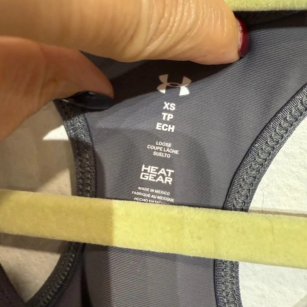 Under Armour Black Heat Gear Racer Back Tank Top Sz XS NWT - Image 6