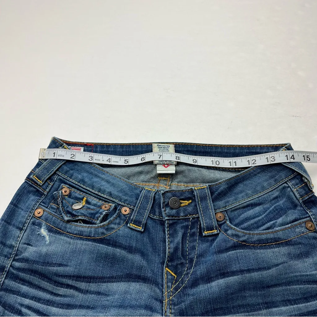 True Religion Becky Womens Size 27 Blue Denim Jean Distressed Low Rise *FLAWED‎ - Image 8