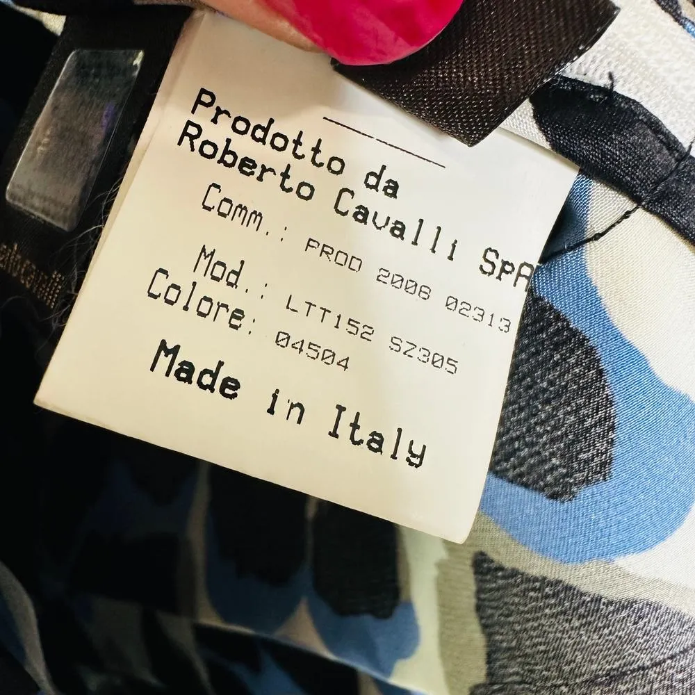 NEW Roberto Cavalli Ruffle tired Leopard Cheetah Silk Mini Dress Size 42 - Image 6