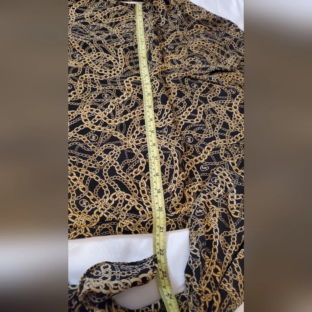 Michael Kors Chain Print Black and Gold Women's Top Size:M - Image 5