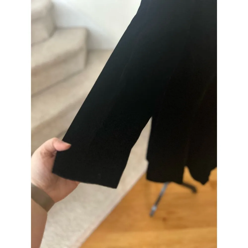 Vintage Ann Taylor Black Crushed Velvet Long Line Cardigan - Image 3