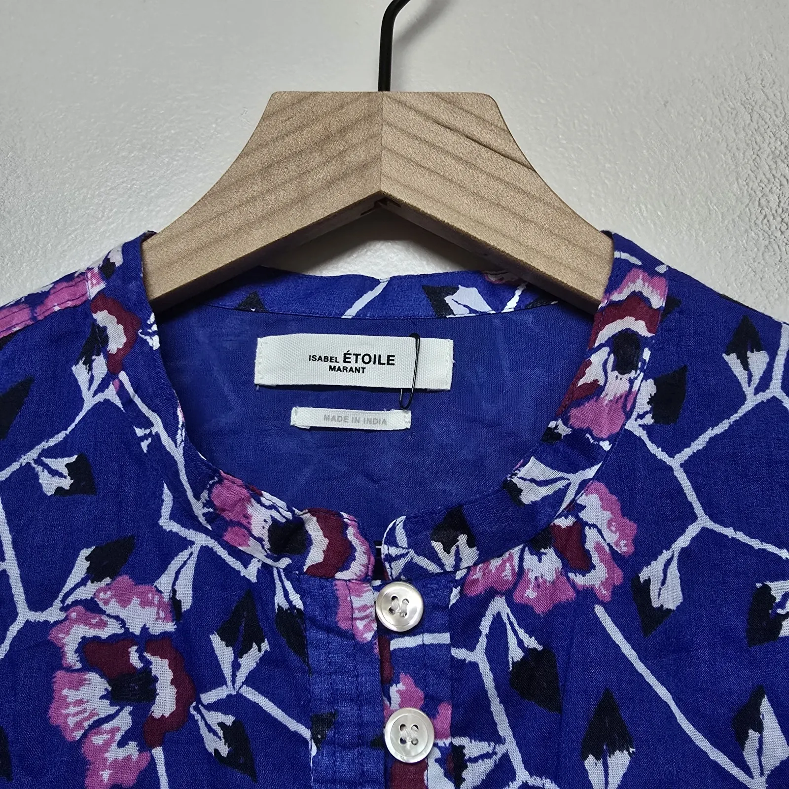 Isabel Marant Etoile Salika Puff Sleeve Floral Print Shirt sz 34 US XS Loose Fit - Image 3