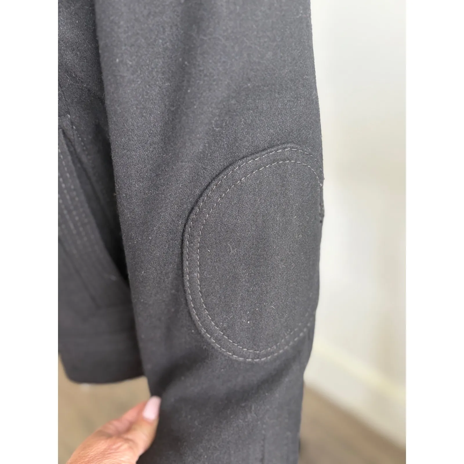 American‎ Eagle Outfitters Black Wool Sherpa Lined Moto Jacket XL - Image 3