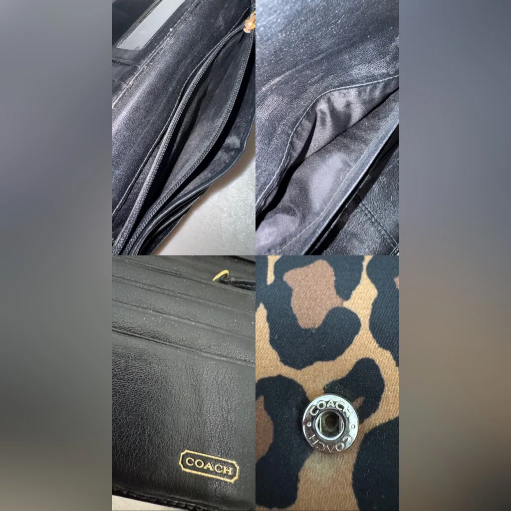 RARE Coach Y2K Vintage 2000’s Leopard Print Wallet Brown W/ Black Patent Leather - Image 16