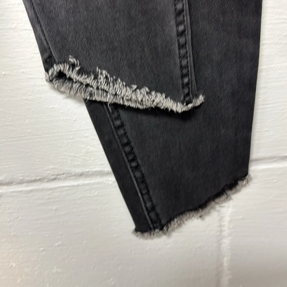 RVCA Washed Black Gray Dayley Distressed Chewed Hem Skinny Jeans Size 27 - Image 3